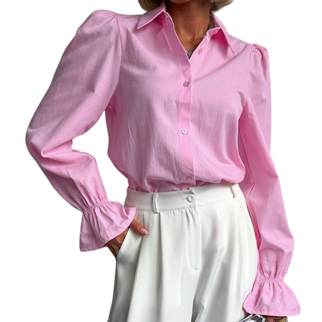 Sofie™ | Classic Puff-Sleeve Button-Up Blouse