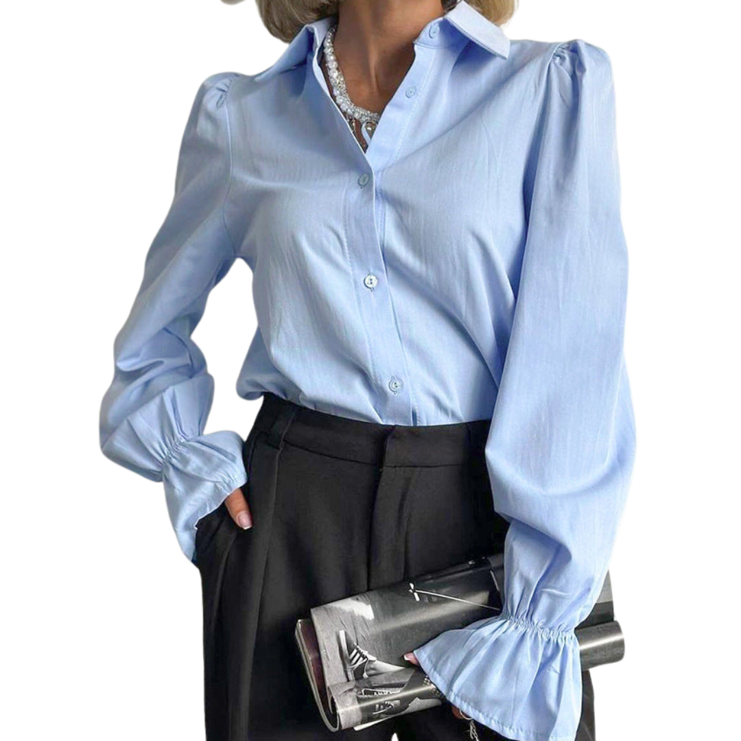 Sofie™ | Classic Puff-Sleeve Button-Up Blouse