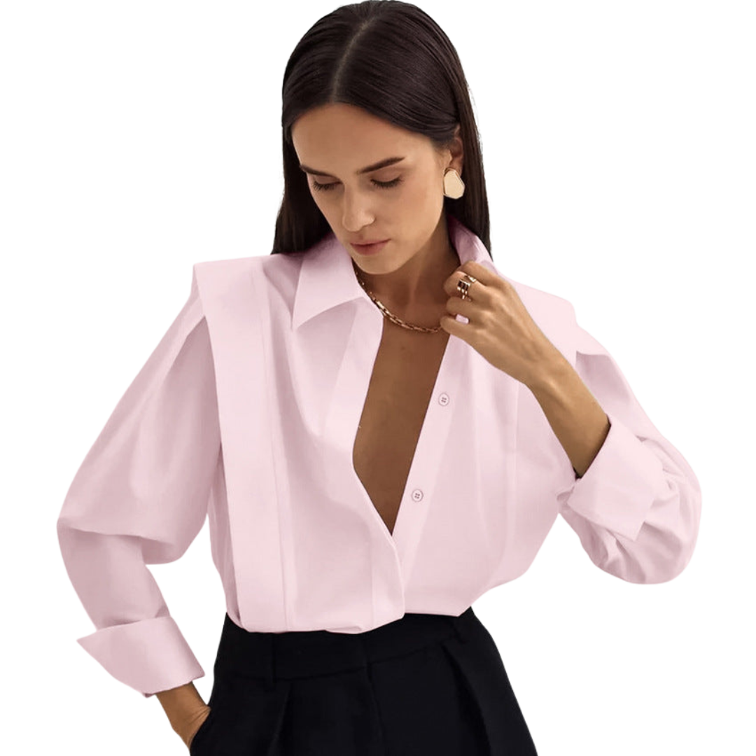 Sofie™ | Minimalist Oversized Button-Up Blouse