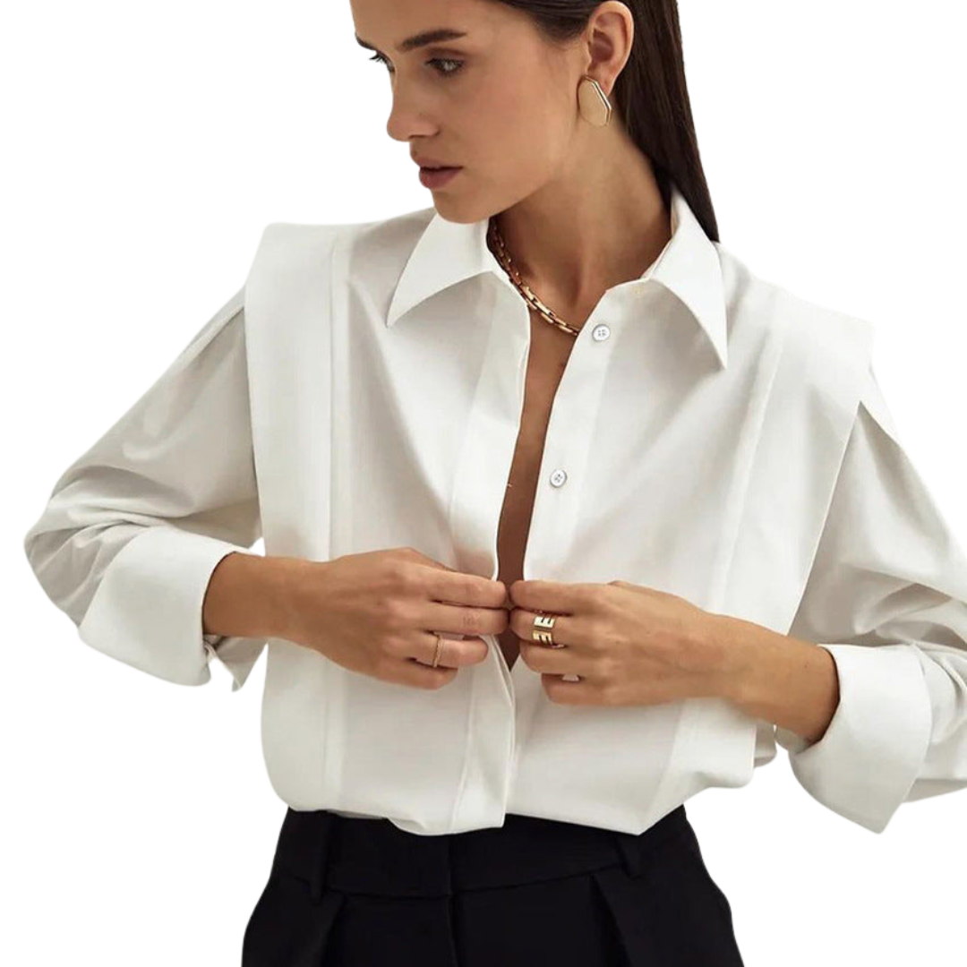 Sofie™ | Minimalist Oversized Button-Up Blouse