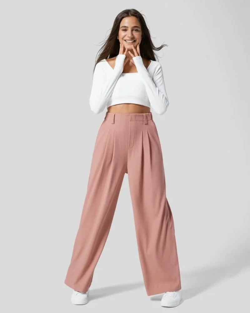 Sofie™ | Moiso High Waisted Wide Leg Casual Pants