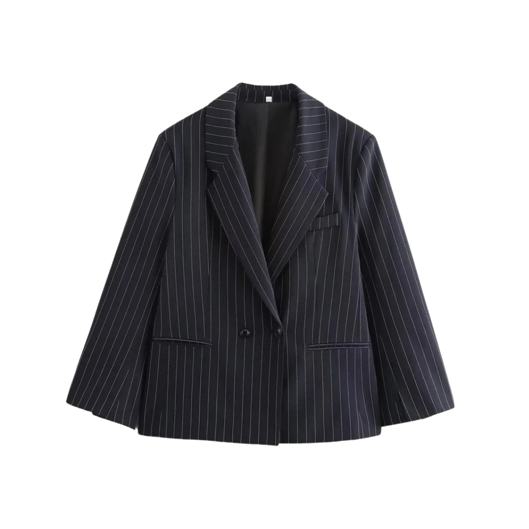 Sofie™ | Classic Pinstripe Double-Breasted Blazer