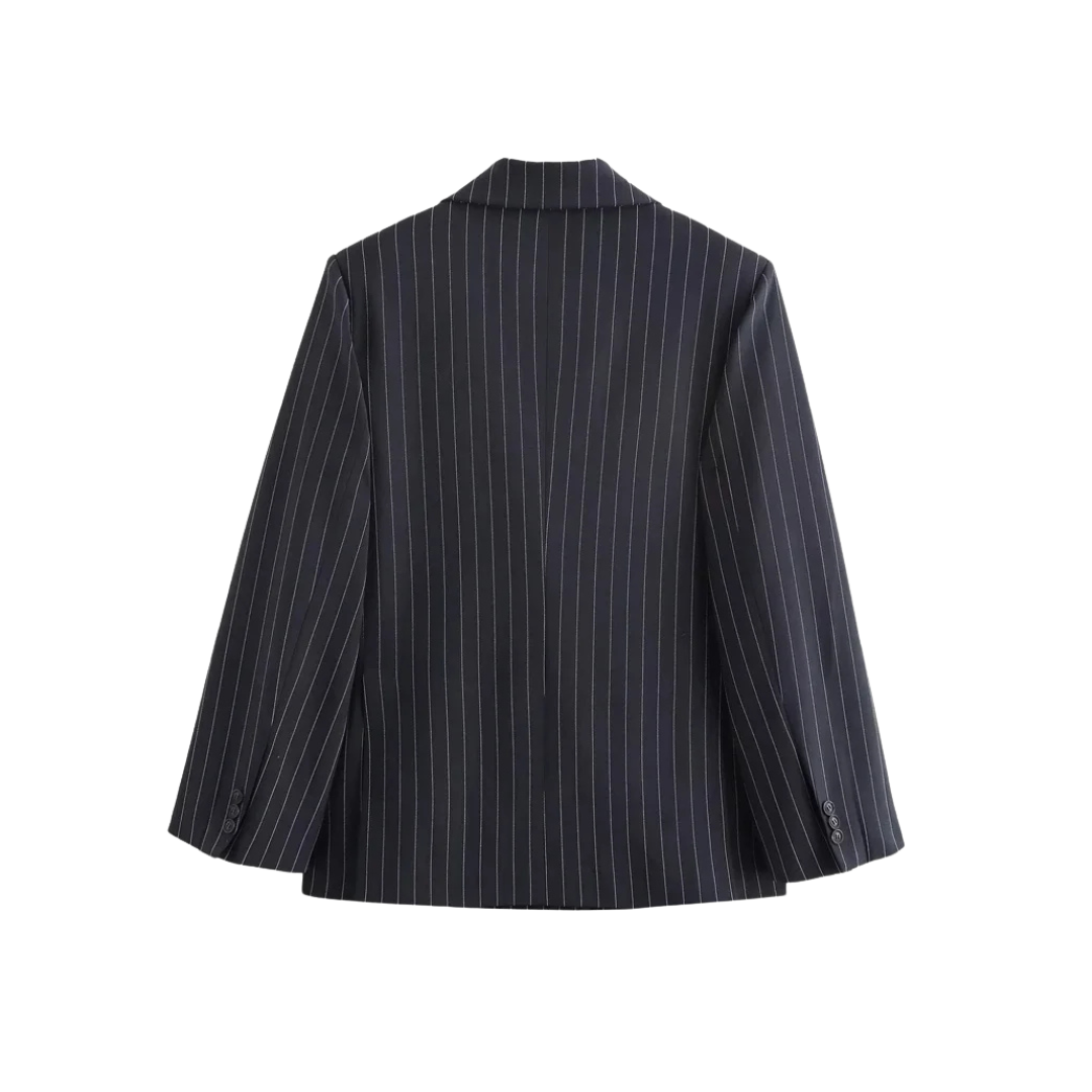 Sofie™ | Classic Pinstripe Double-Breasted Blazer