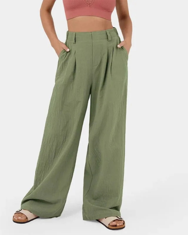 Sofie™ | Moiso High Waisted Wide Leg Casual Pants