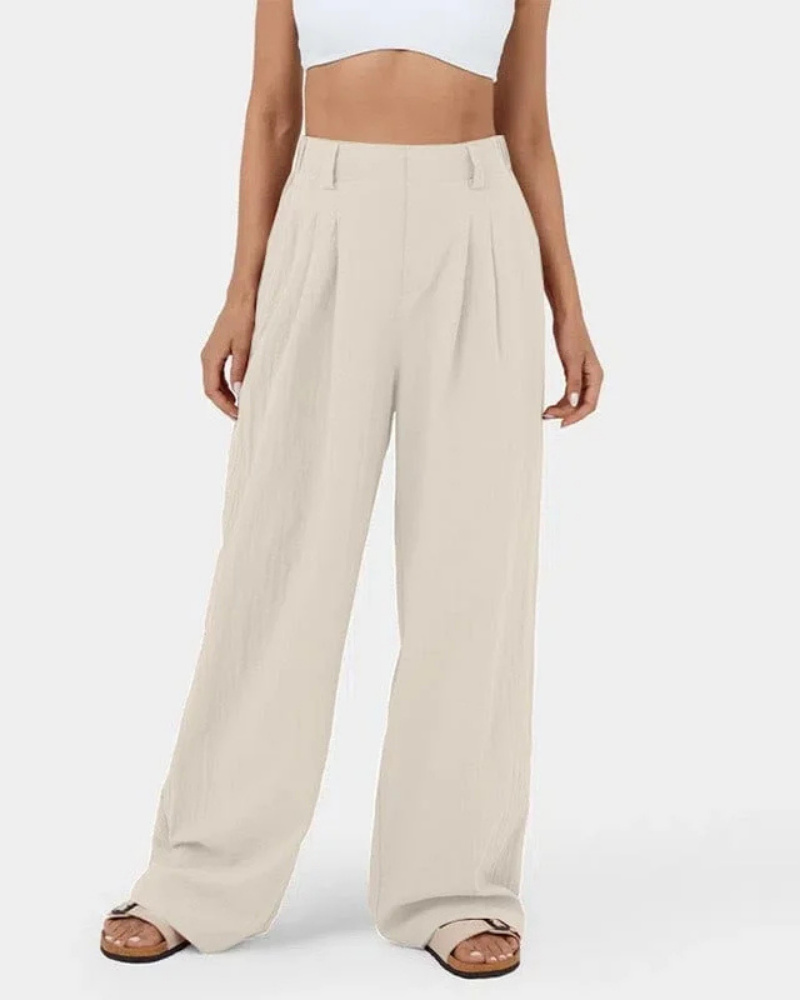 Sofie™ | Moiso High Waisted Wide Leg Casual Pants