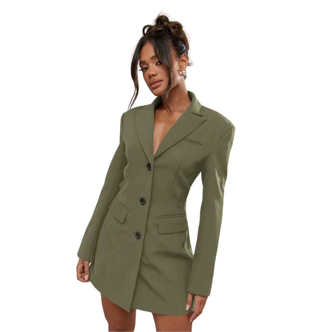 Sofie™ | Black Single-Breasted Blazer Dress