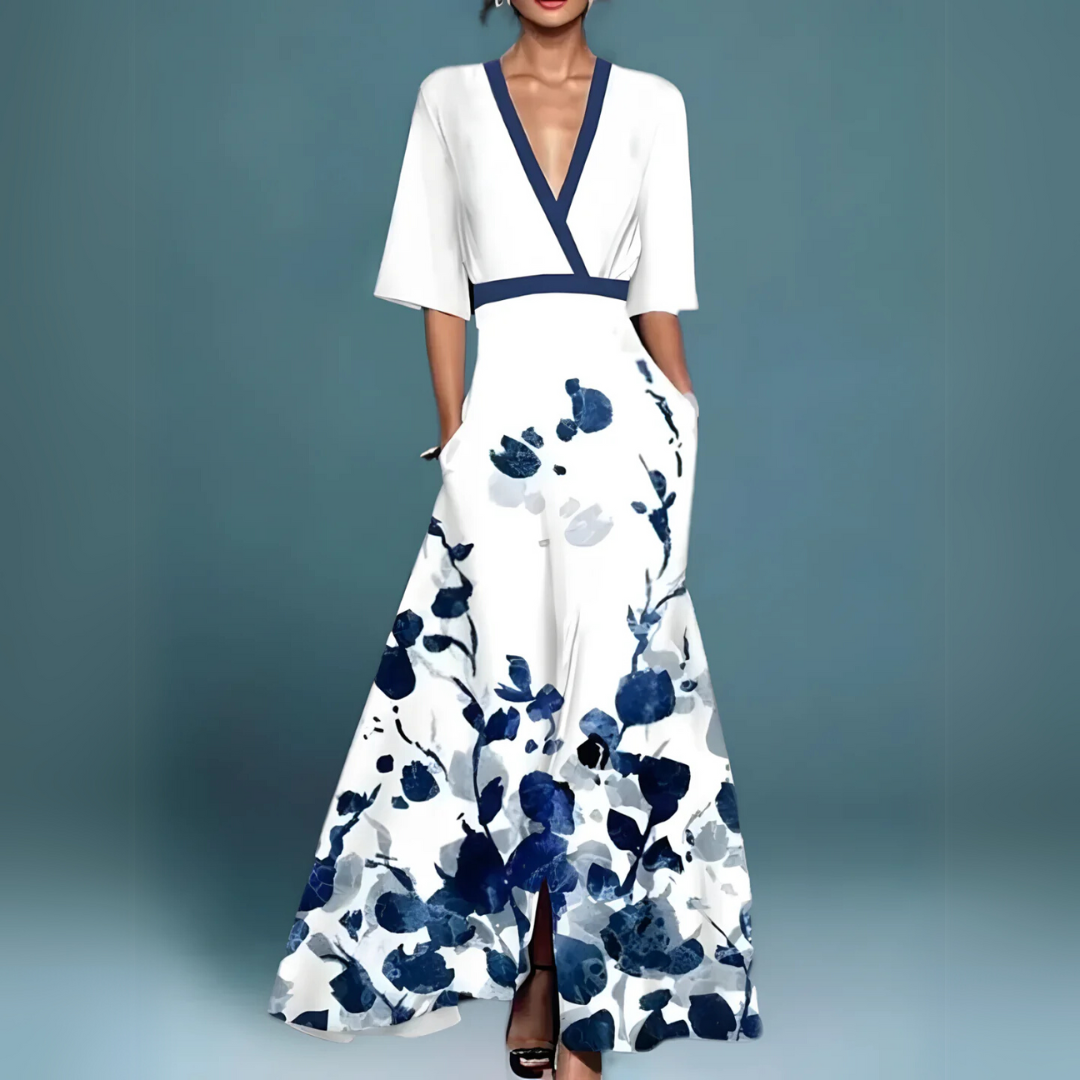 Elise™  | Elegant Floral Wrap Dress