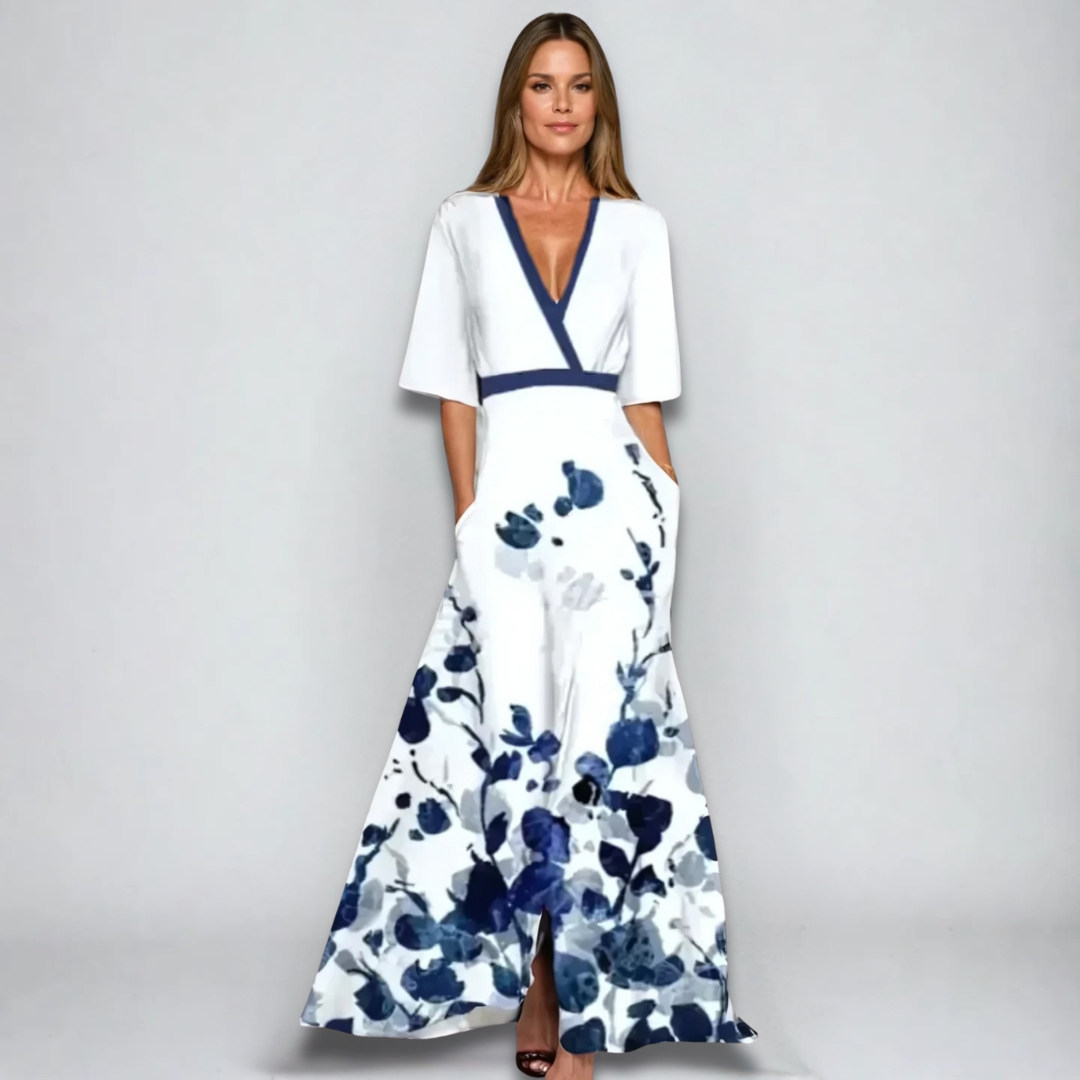 Elise™  | Elegant Floral Wrap Dress