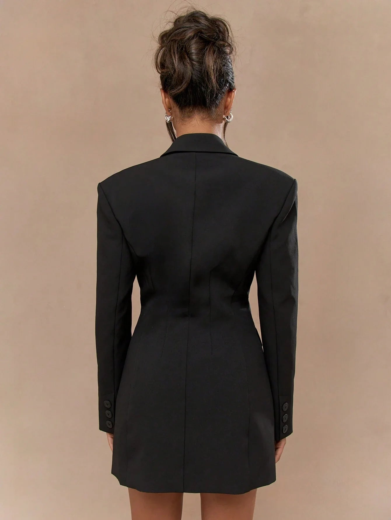 Sofie™ | Black Single-Breasted Blazer Dress