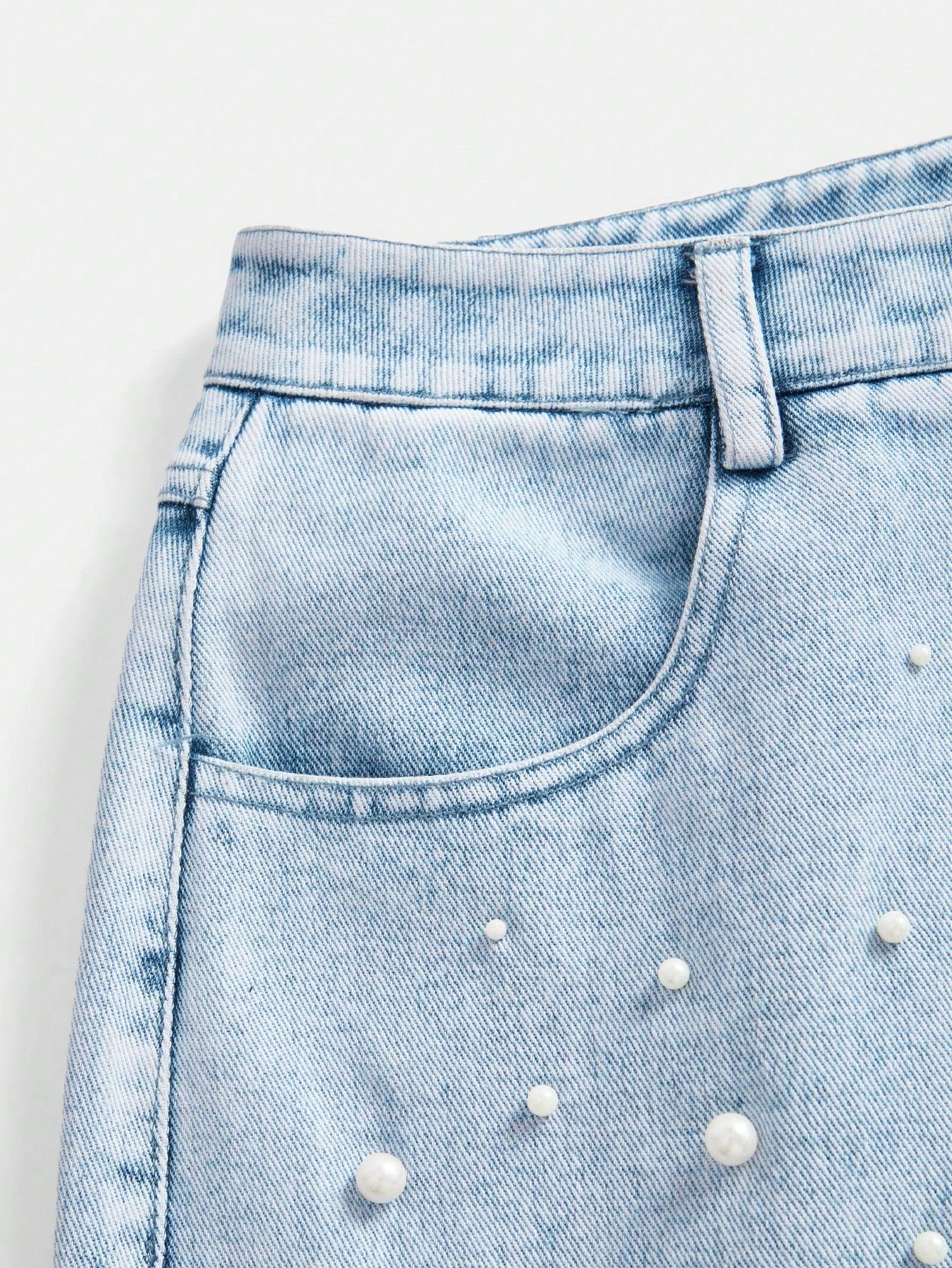 Sofie™ | Pearl-Embellished Wide-Leg Denim Jeans