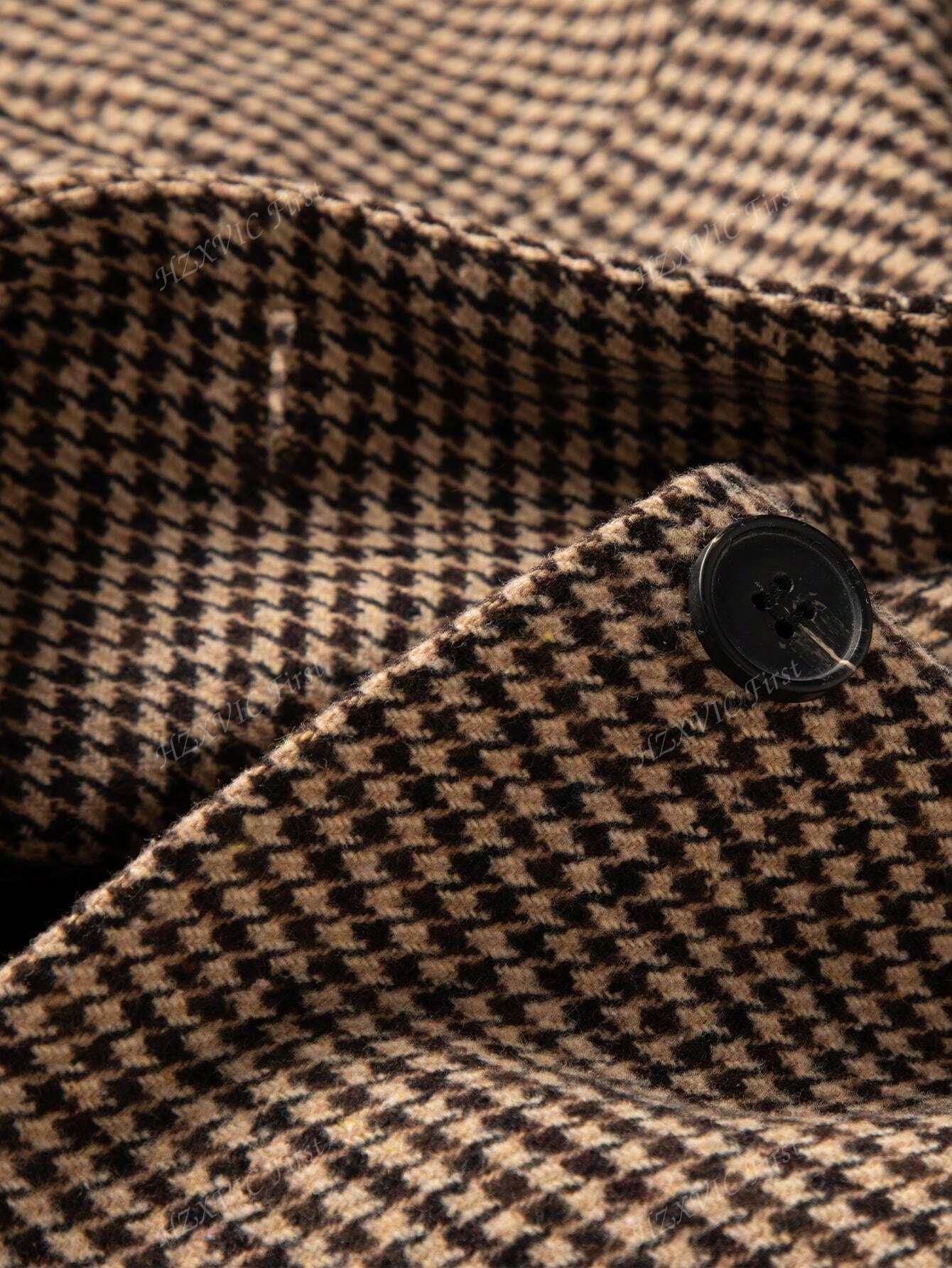 Sofie™ | Brown Plaid Single-Breasted Blazer