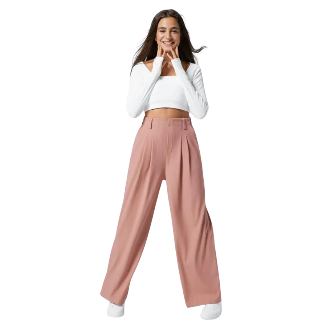 Sofie™ | Moiso High Waisted Wide Leg Casual Pants