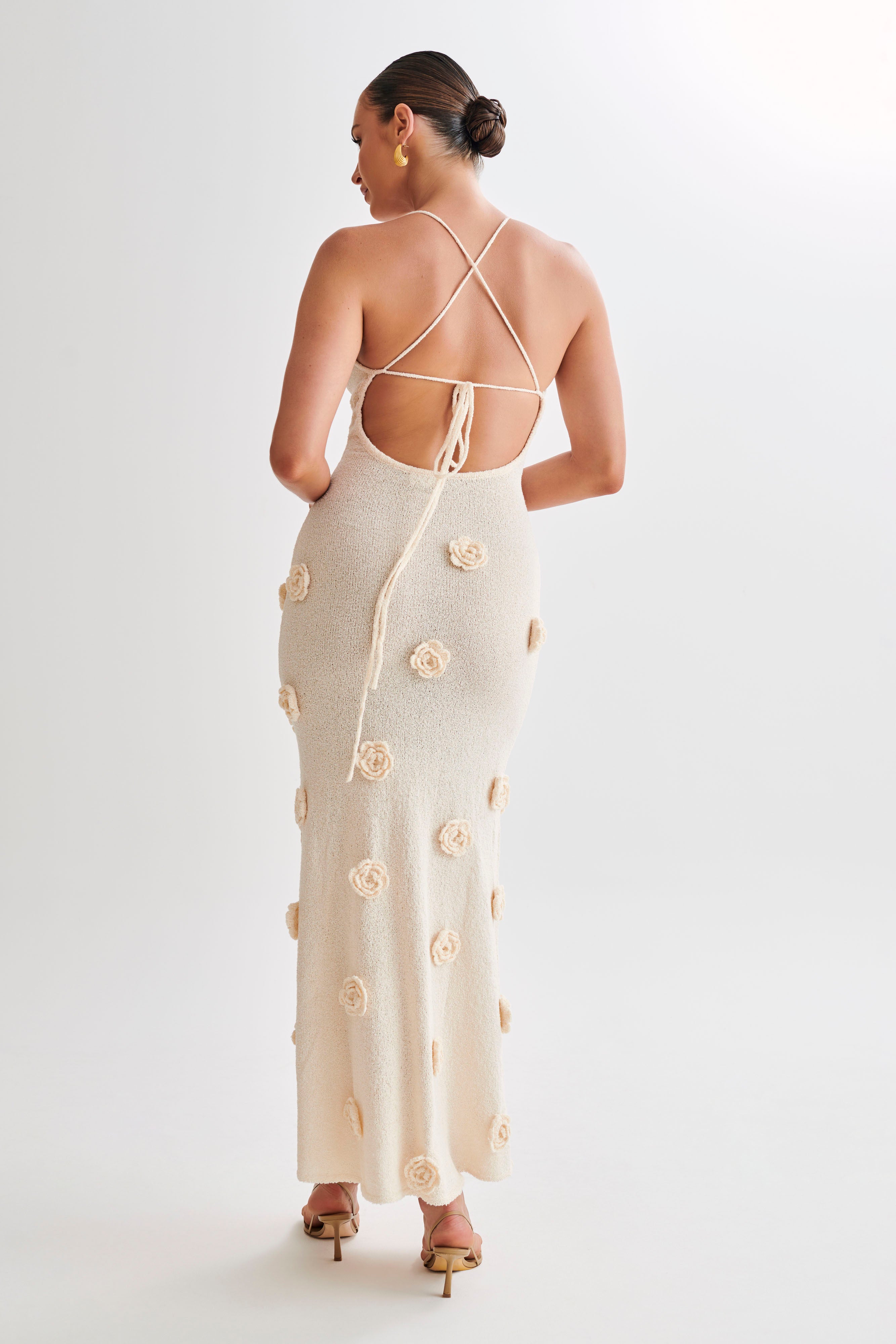 Sofie™ | Suki Knit Maxi Dress With Flowers Nude