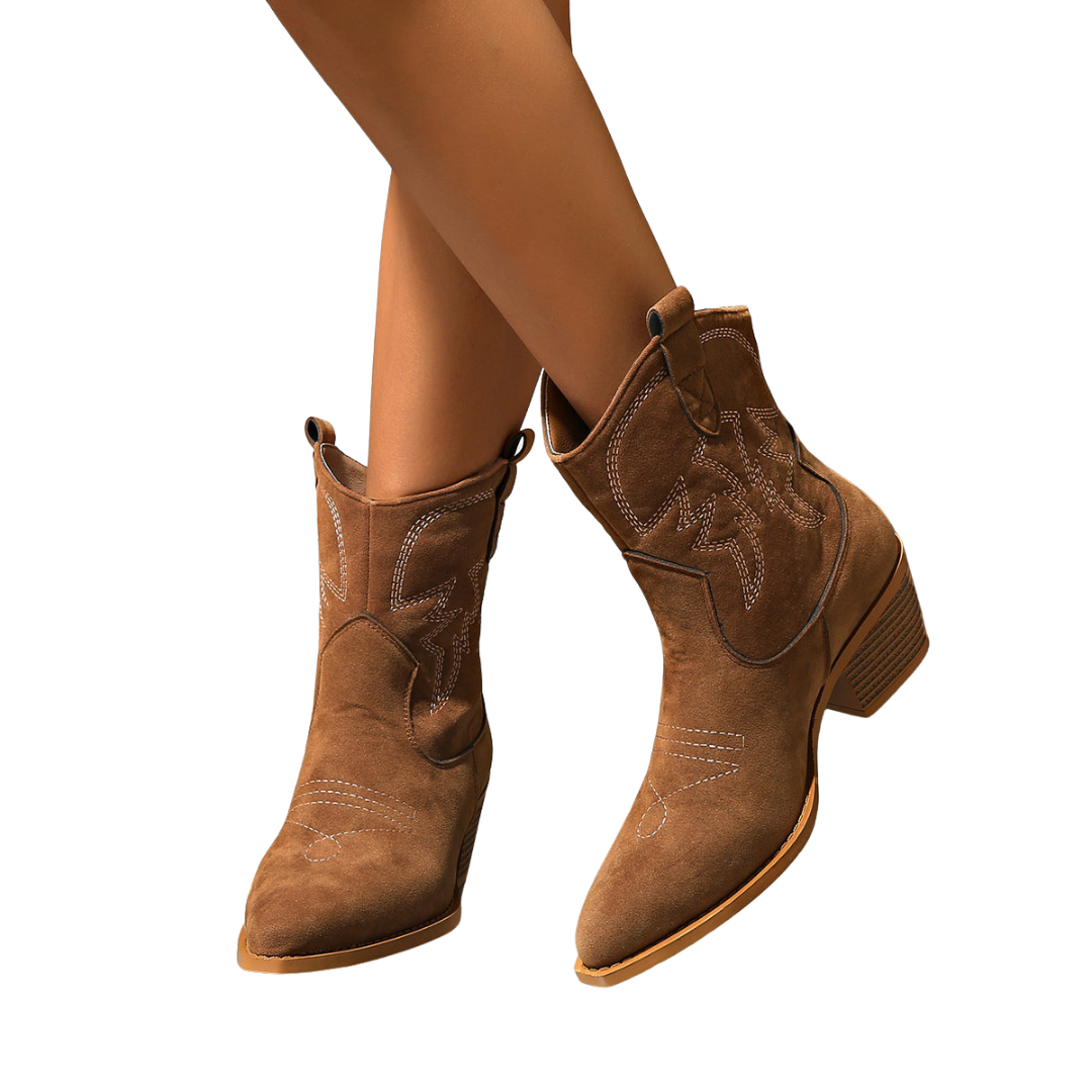 Sofie™ | Celine Western Suede Ankle Boots