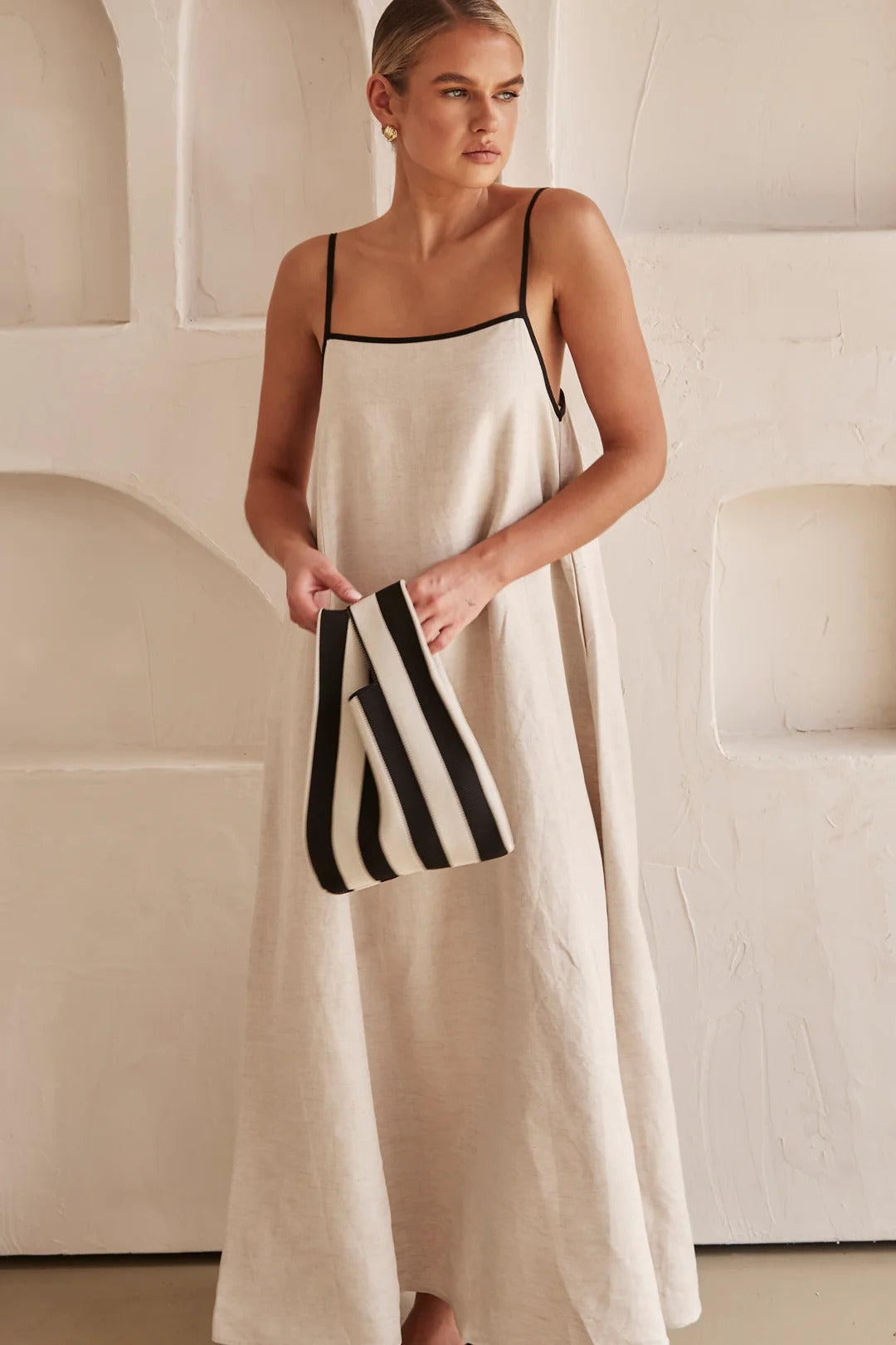 Sofie™ | Contrast Linen Maxi Dress