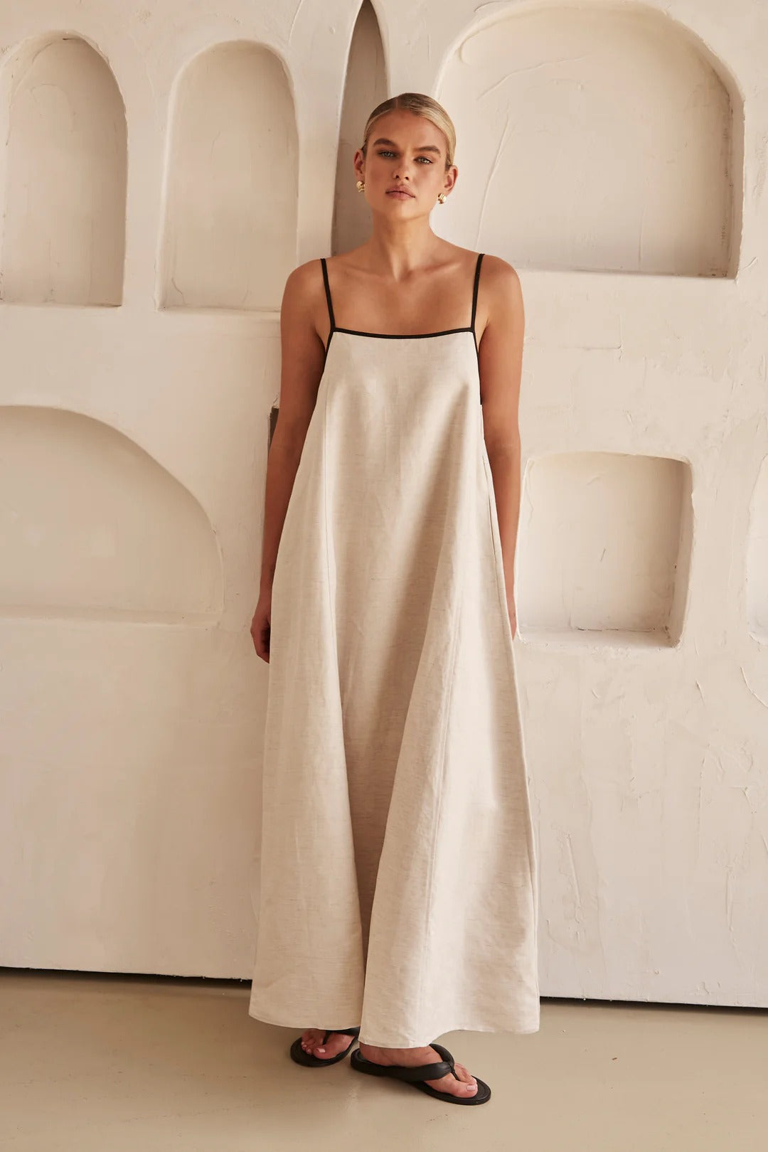 Sofie™ | Contrast Linen Maxi Dress