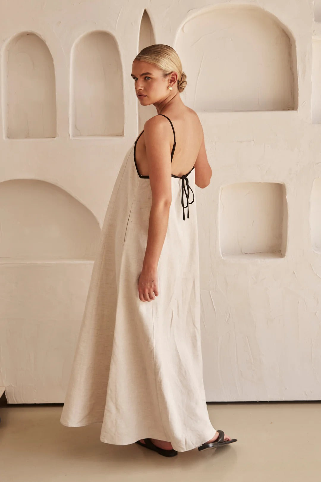 Sofie™ | Contrast Linen Maxi Dress