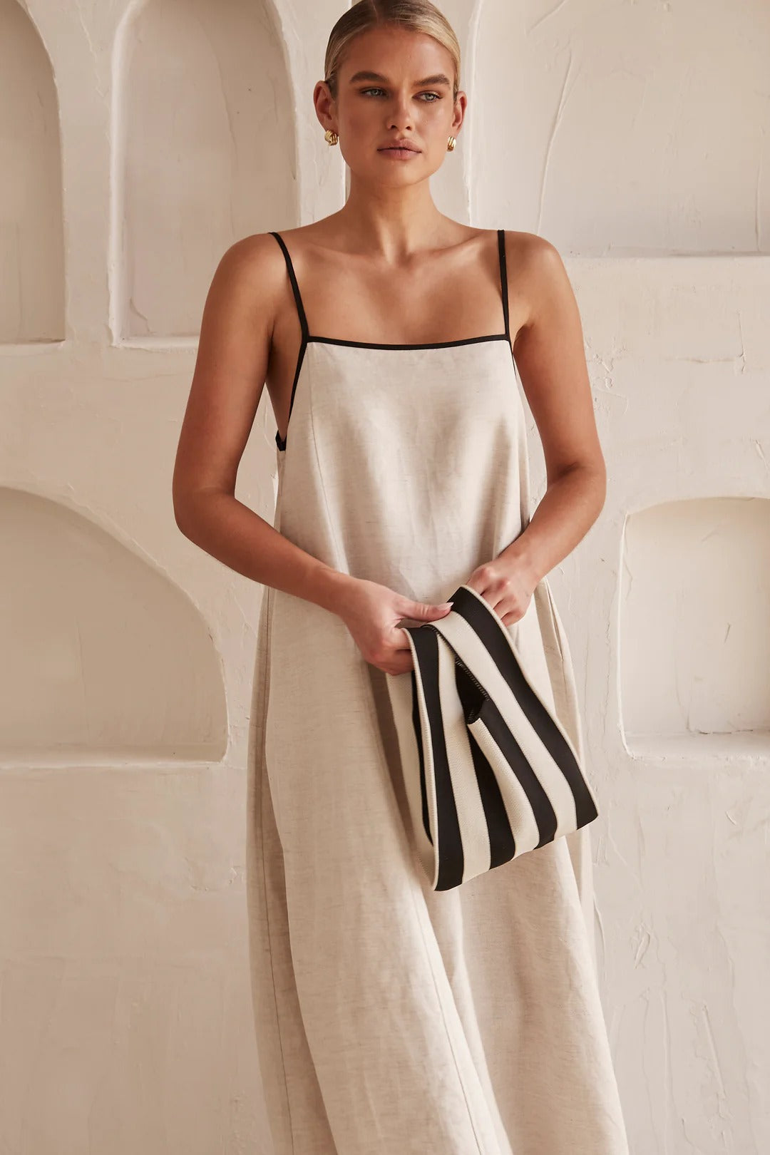 Sofie™ | Contrast Linen Maxi Dress