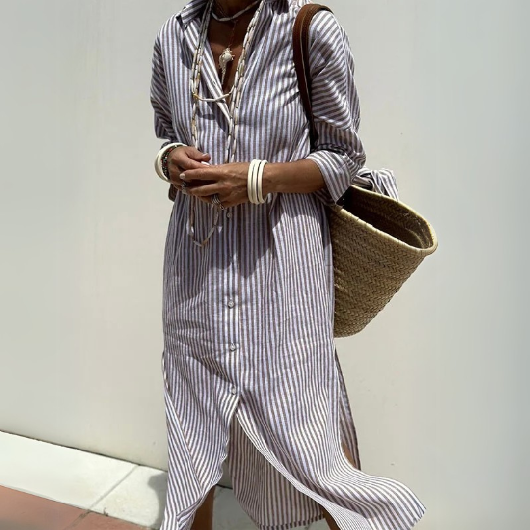 Sofie™ | Elegant Striped Dress/Shirt