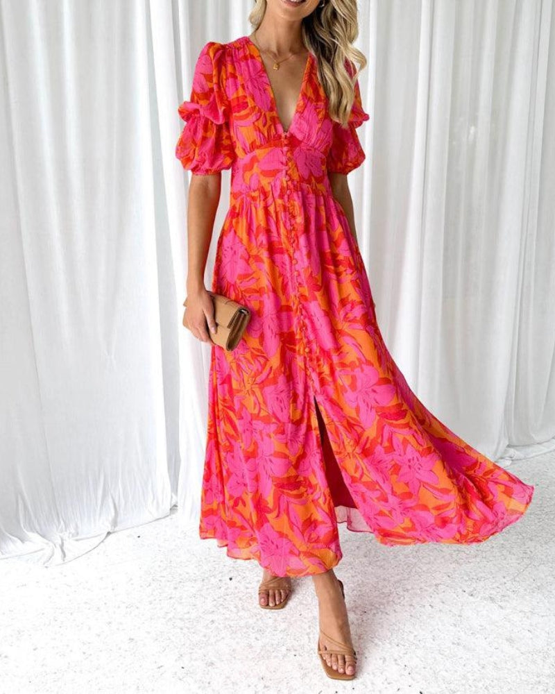 Serena™ | Rose Red Maxi Dress