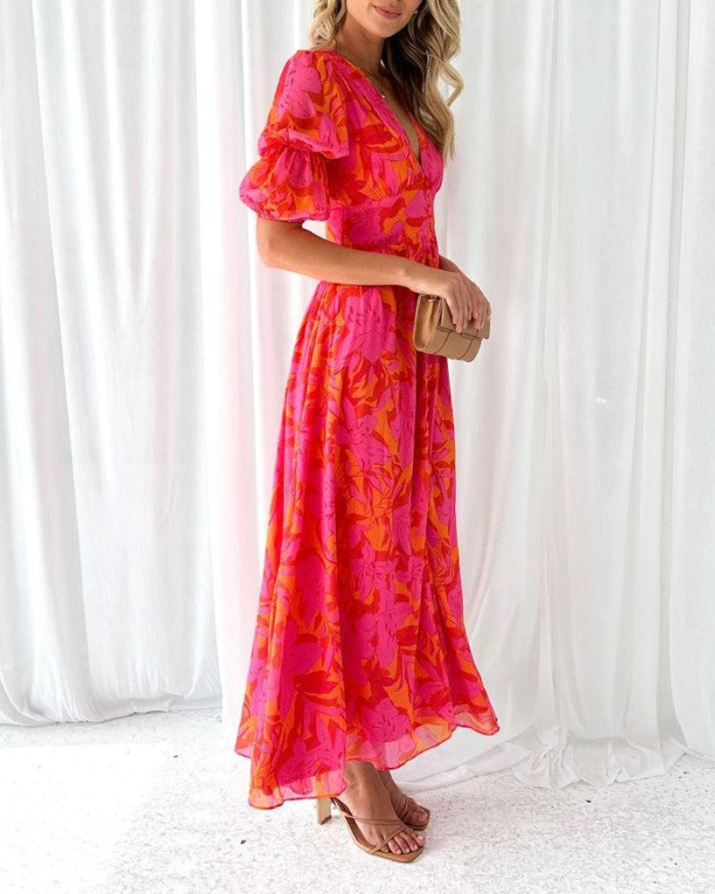 Serena™ | Rose Red Maxi Dress