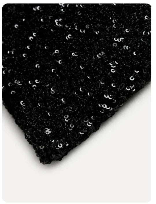 Sofie™ | Sparkling Black Sequin Mini Dress