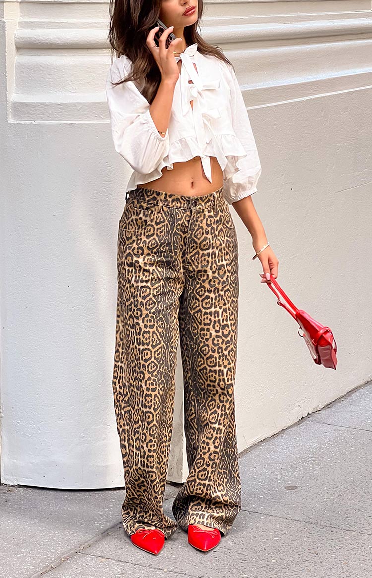 Sofie™ | Serena Leopard Print Straight Fit Jeans