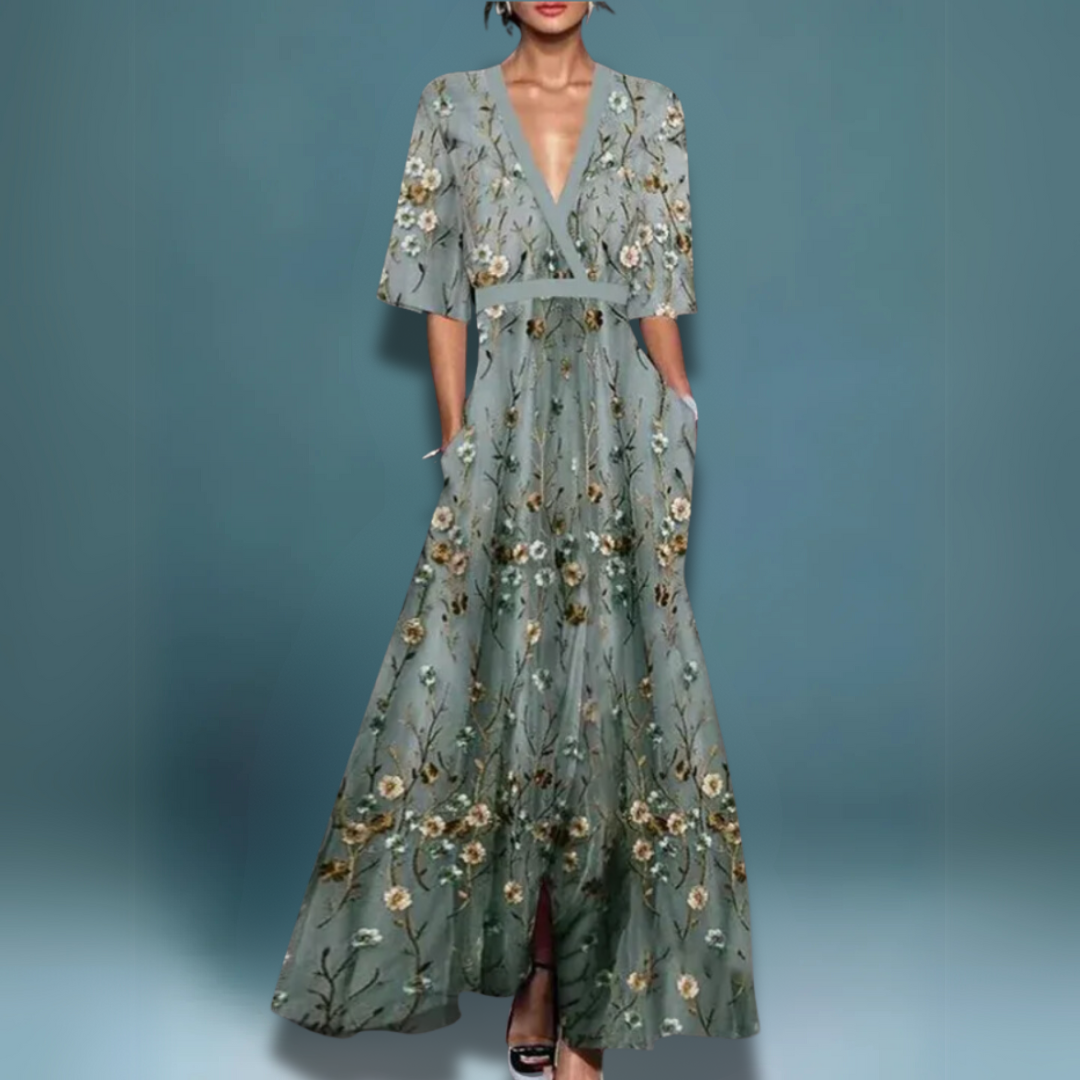 Elise™  | Elegant Floral Wrap Dress