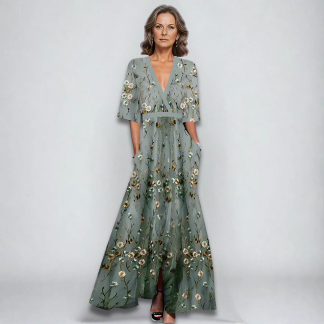 Elise™  | Elegant Floral Wrap Dress