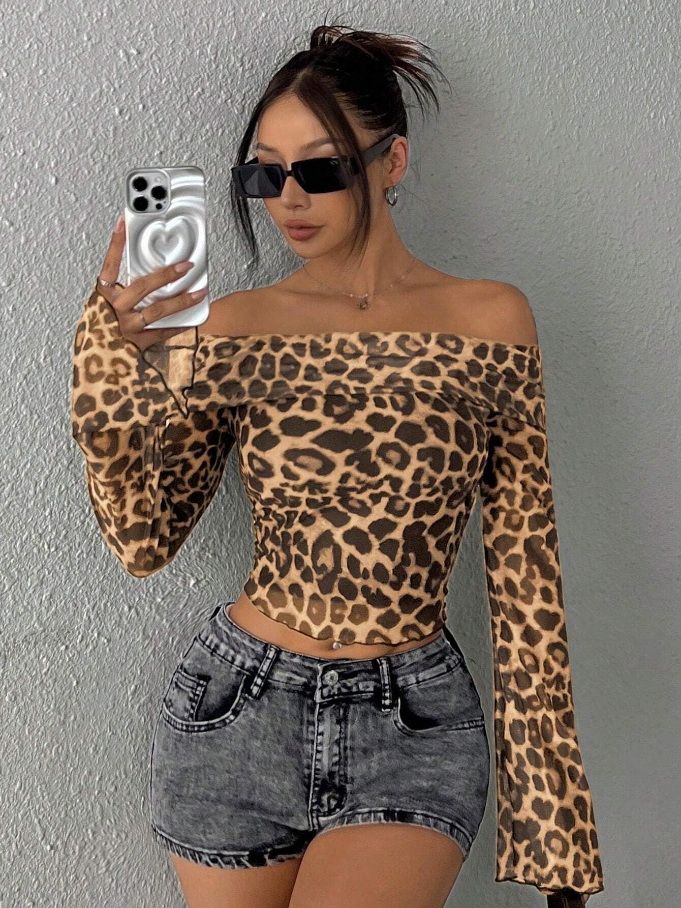 Sofie™ | Leopard Luxe Off-Shoulder Top