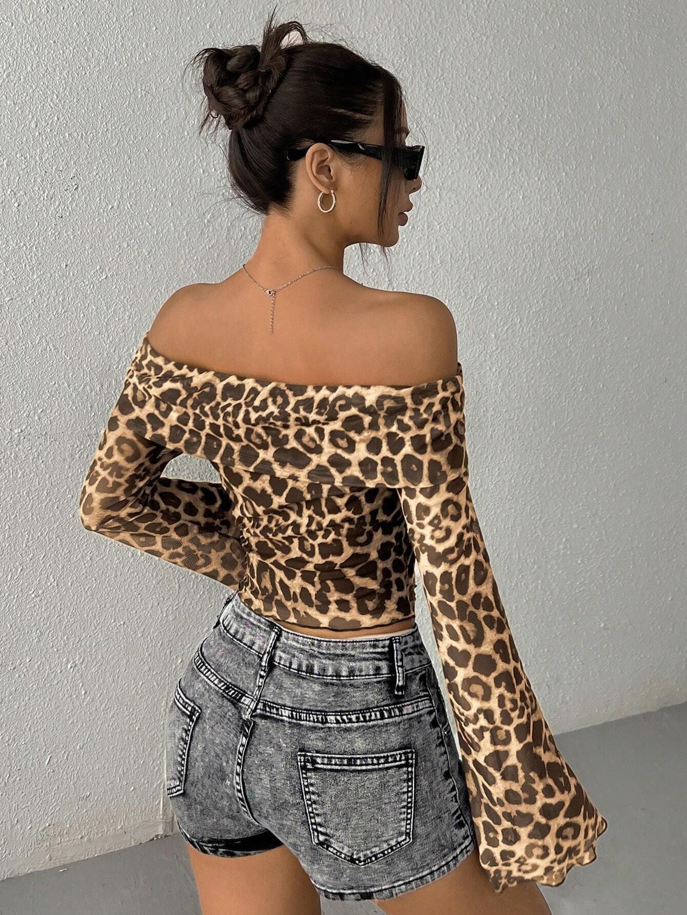 Sofie™ | Leopard Luxe Off-Shoulder Top