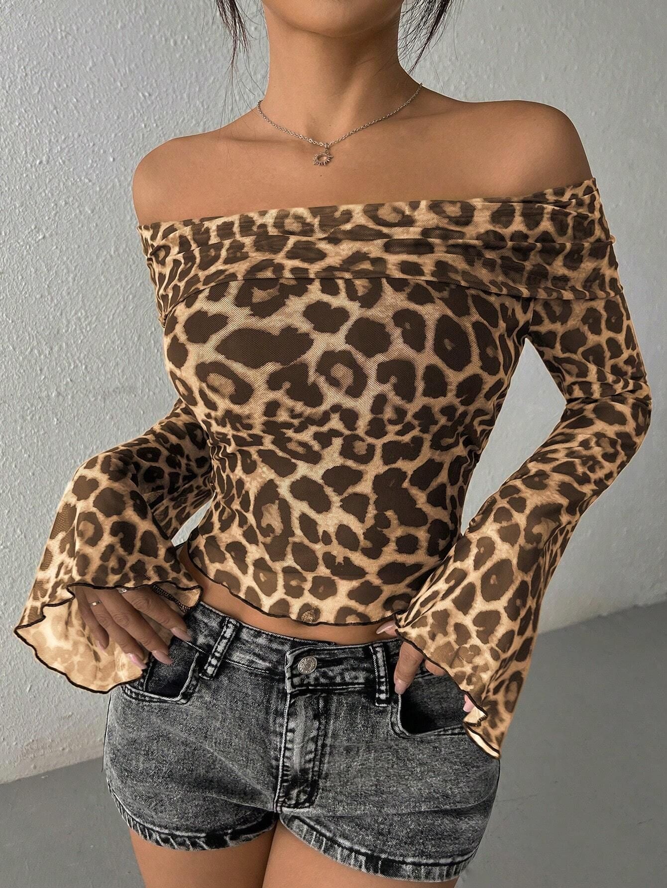 Sofie™ | Leopard Luxe Off-Shoulder Top