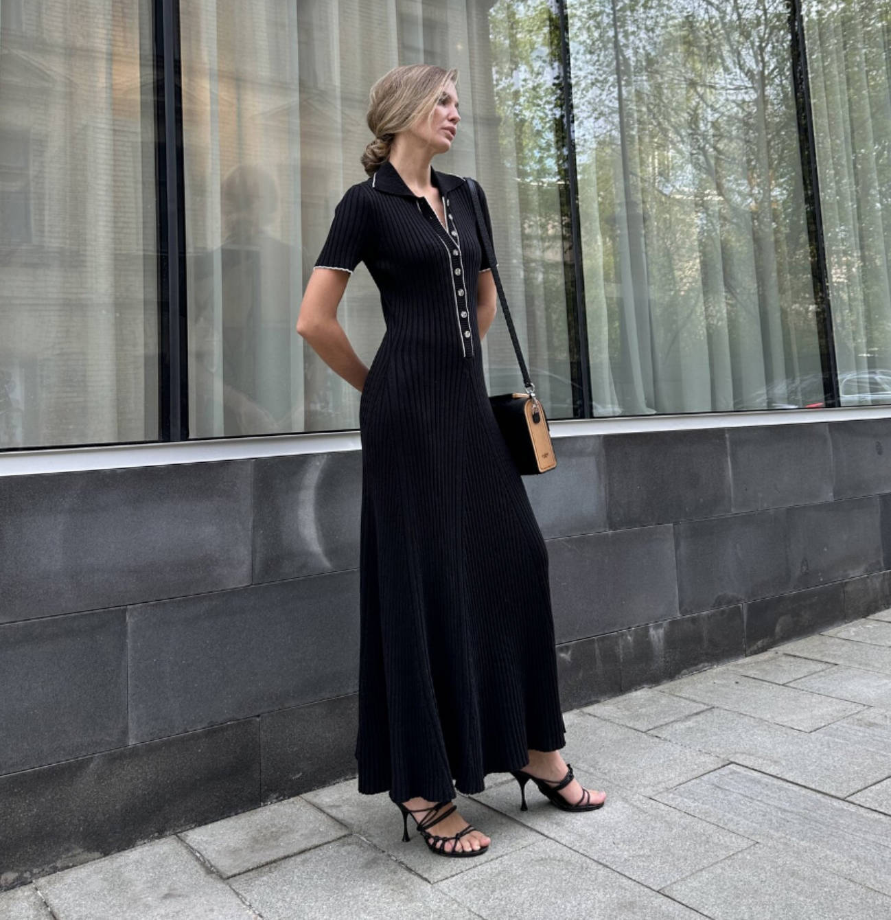 Sofie™ | Ribbed Polo Maxi Dress