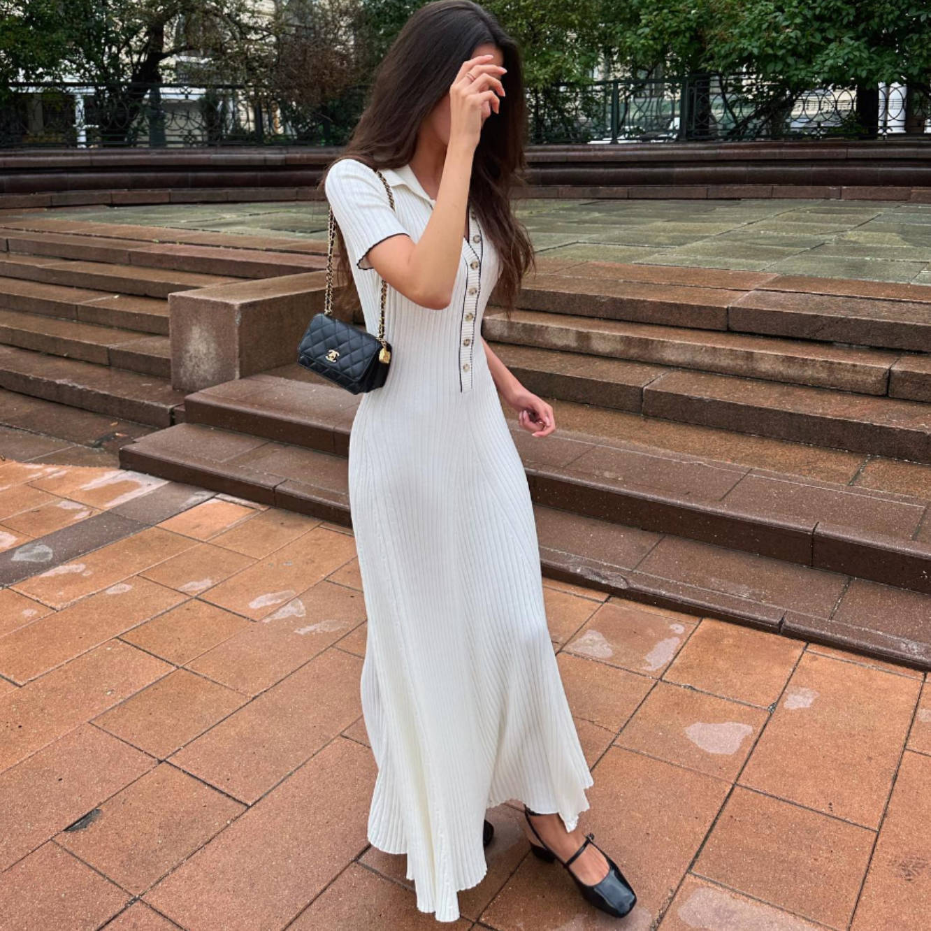 Sofie™ | Ribbed Polo Maxi Dress