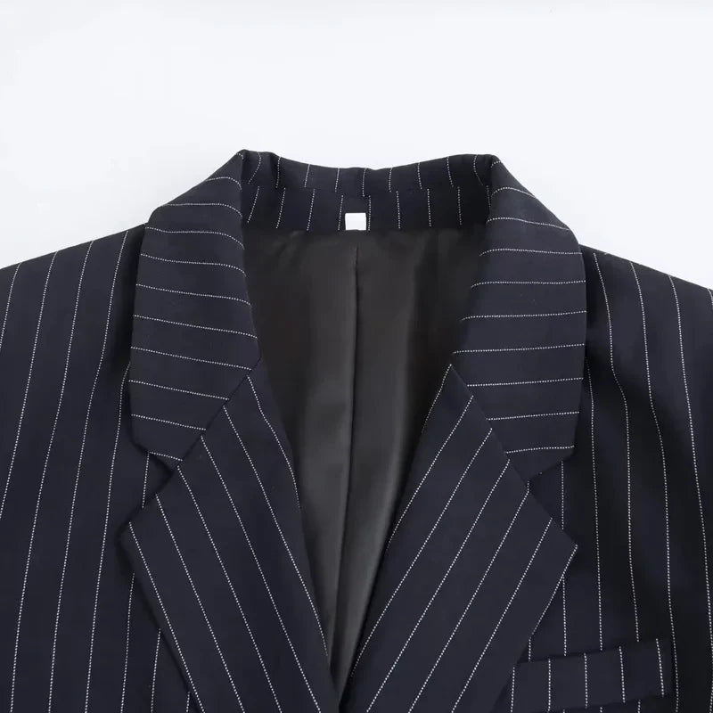 Sofie™ | Classic Pinstripe Double-Breasted Blazer