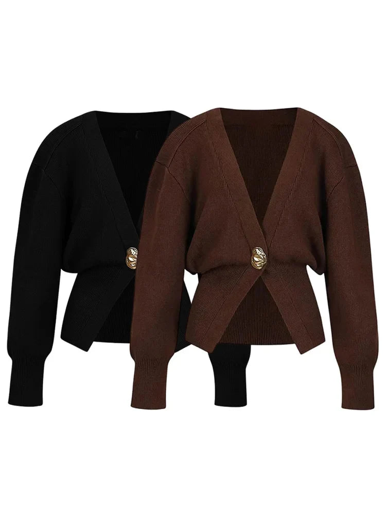 Sofie™ | Elegant Cardigan with Gold Button Closure