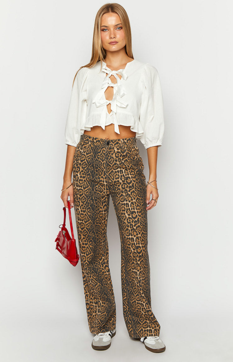 Sofie™ | Serena Leopard Print Straight Fit Jeans