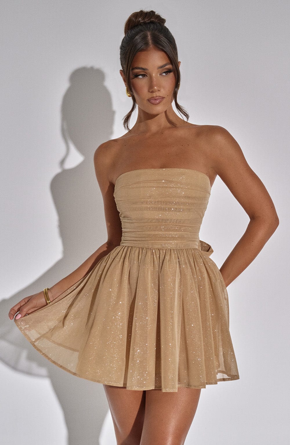 Sofie™ | Katrina Mini Dress - Gold Sparkle